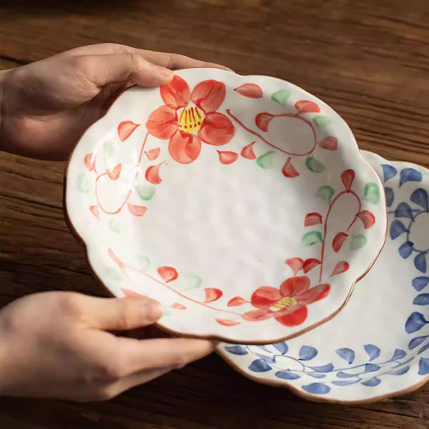 Assiette Minoyaki en forme fleur
