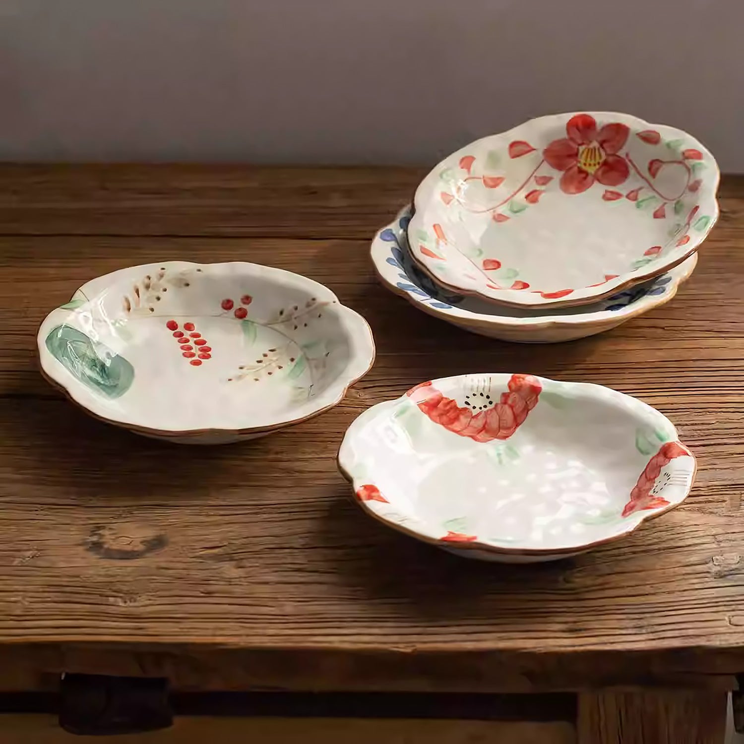 Assiette Minoyaki en forme fleur