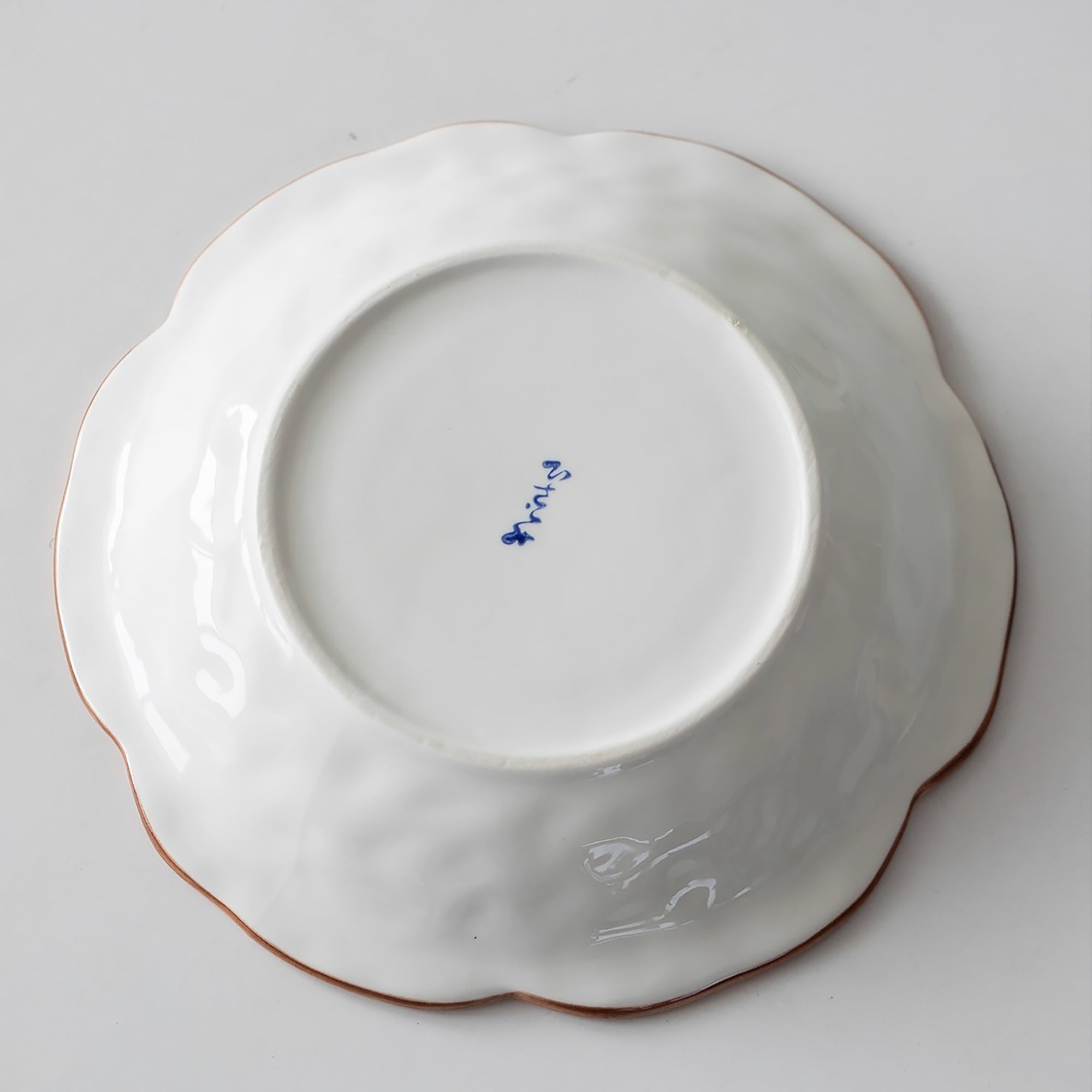 Assiette en céramique Minoyaki style fleurs japonaise