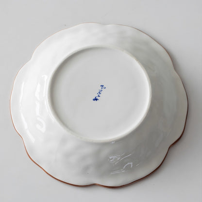 Assiette en céramique Minoyaki style fleurs japonaise
