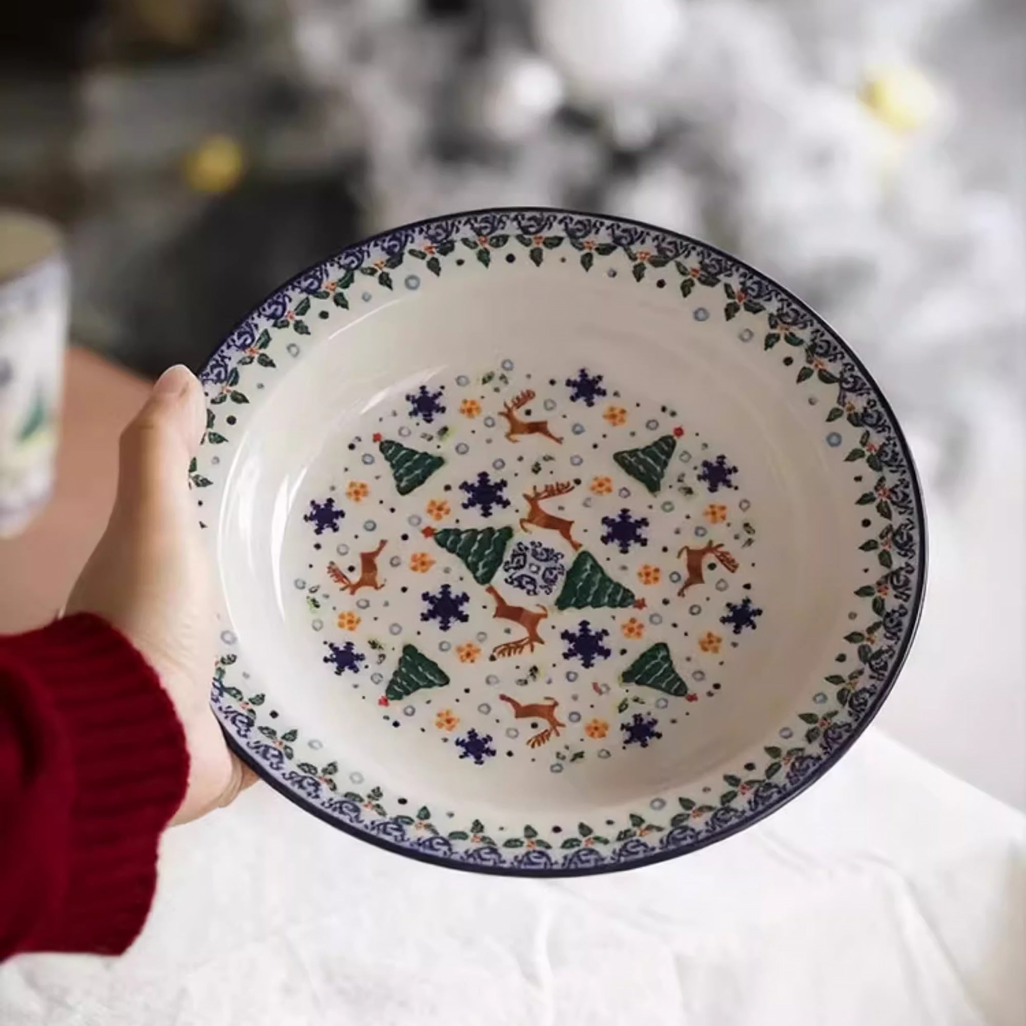 Assiette en céramique style vintage de Noël