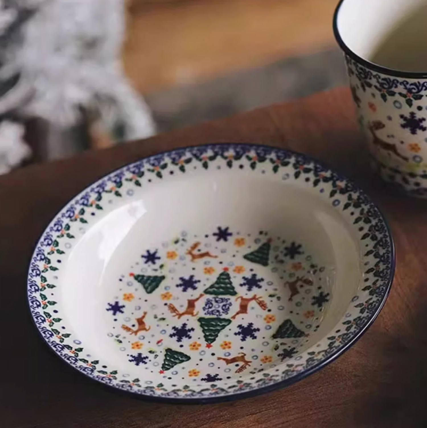 Assiette en céramique style vintage de Noël