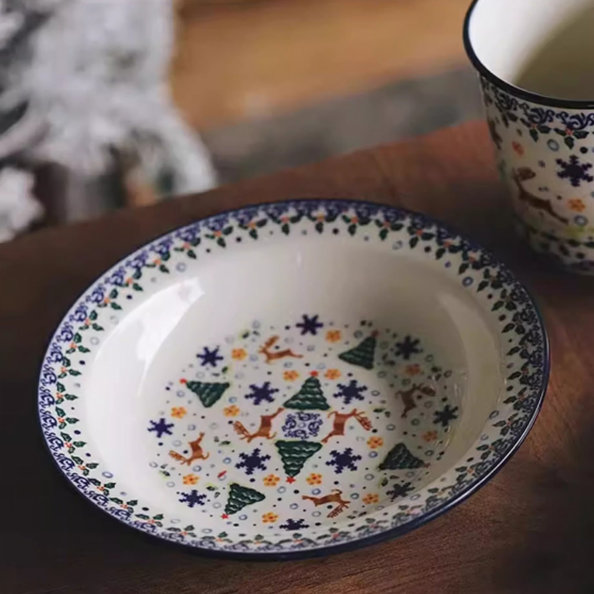 Assiette en céramique style vintage de Noël