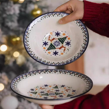 Assiette en céramique style vintage de Noël