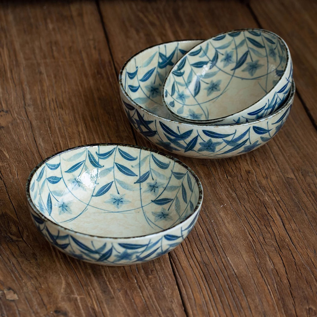 Bol Saladier avec motif vintage de campanules bleu