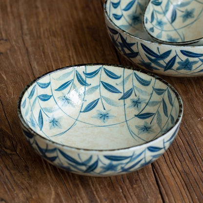 Bol Saladier avec motif vintage de campanules bleu