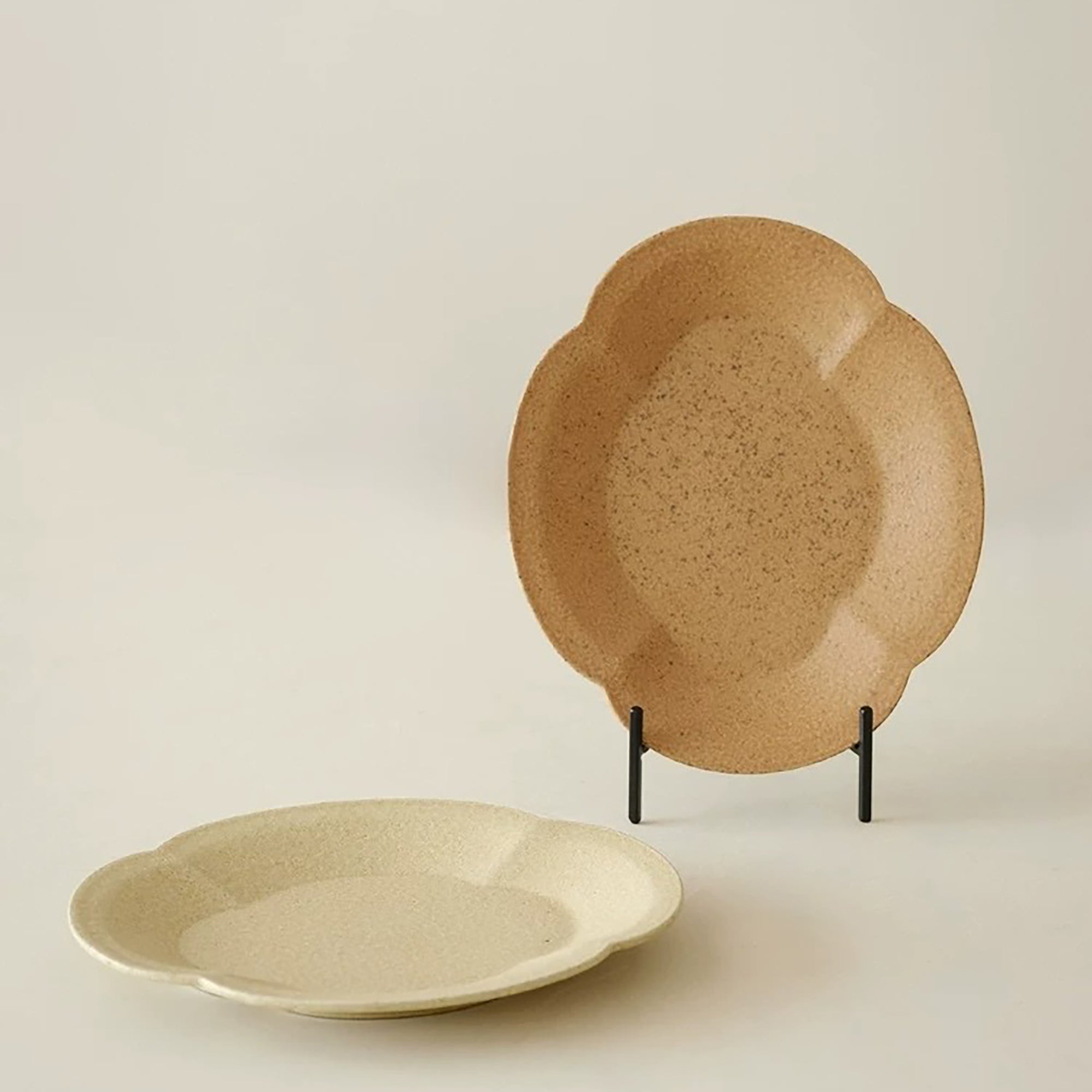 Assiette en forme de fleur begonia à effet cuisson four
