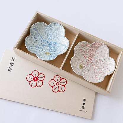 Assiette duo fleur de prunier Arita