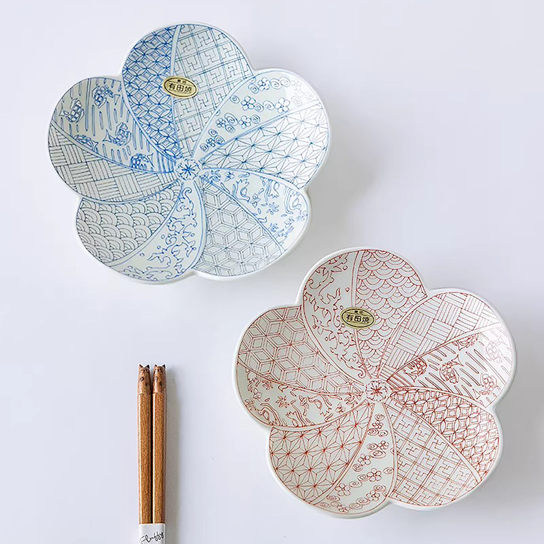 Assiette duo fleur de prunier Arita