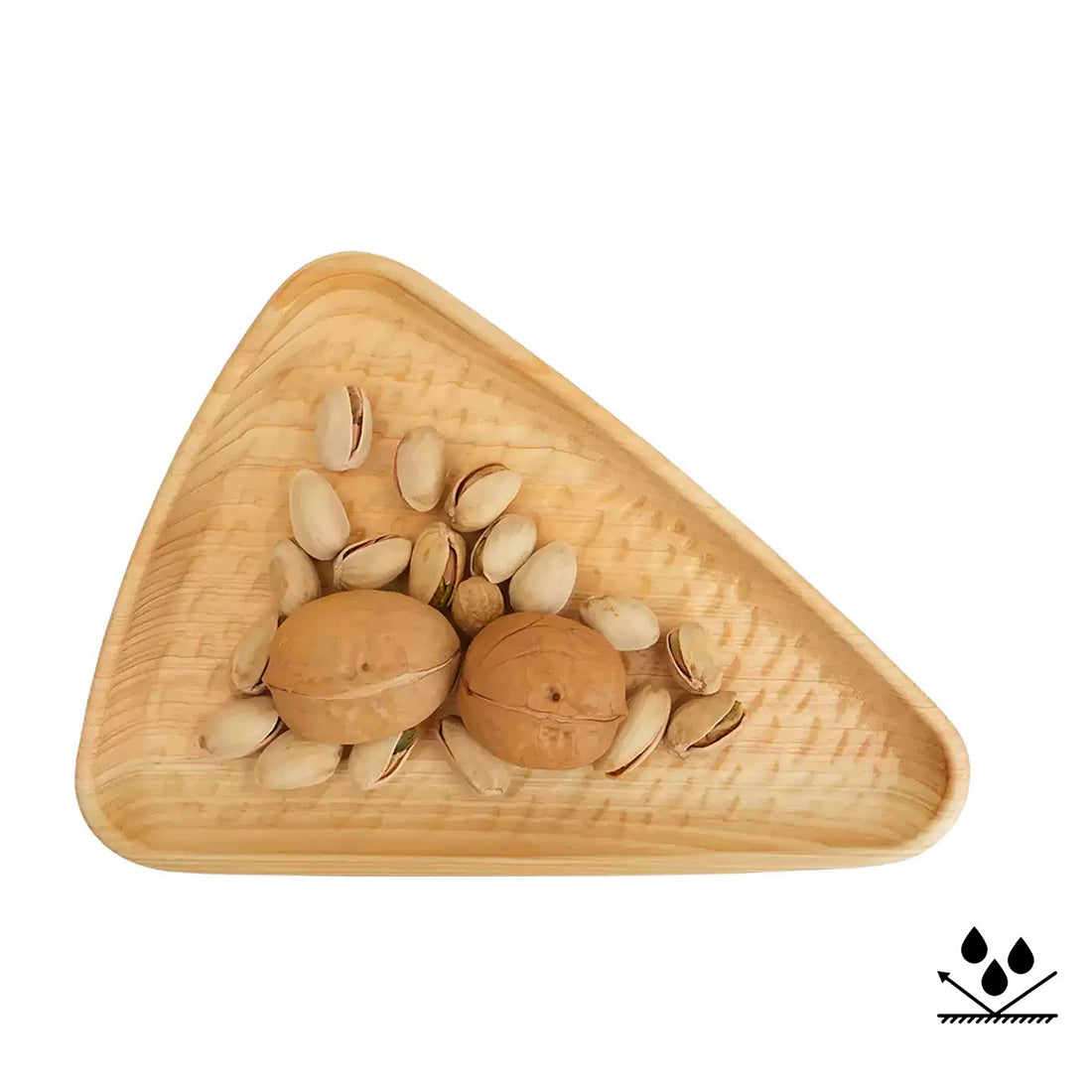 Assiette triangulaire en bois Hinoki massif martelé