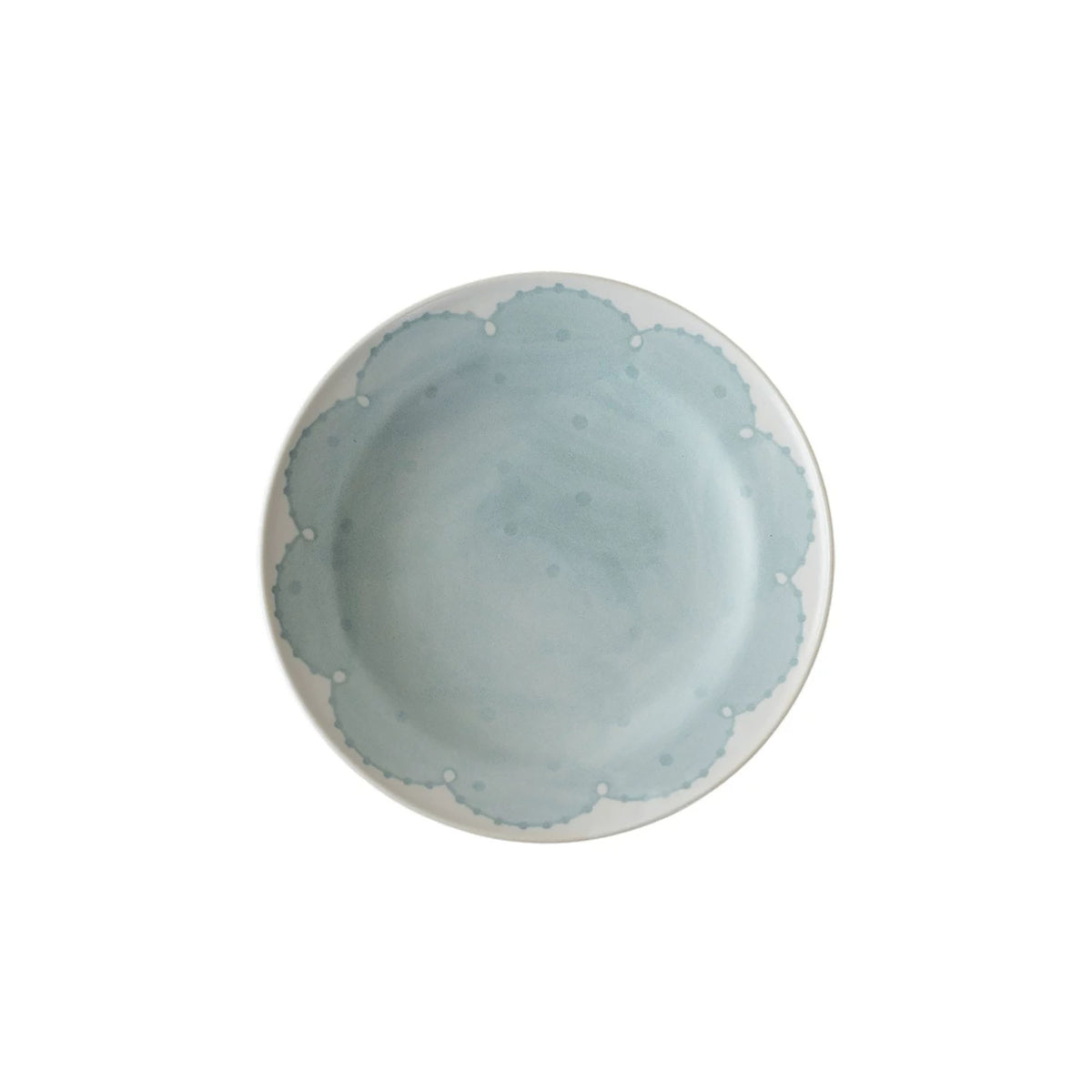 Assiette Mino-yaki en céramique à motifs floraux bleus