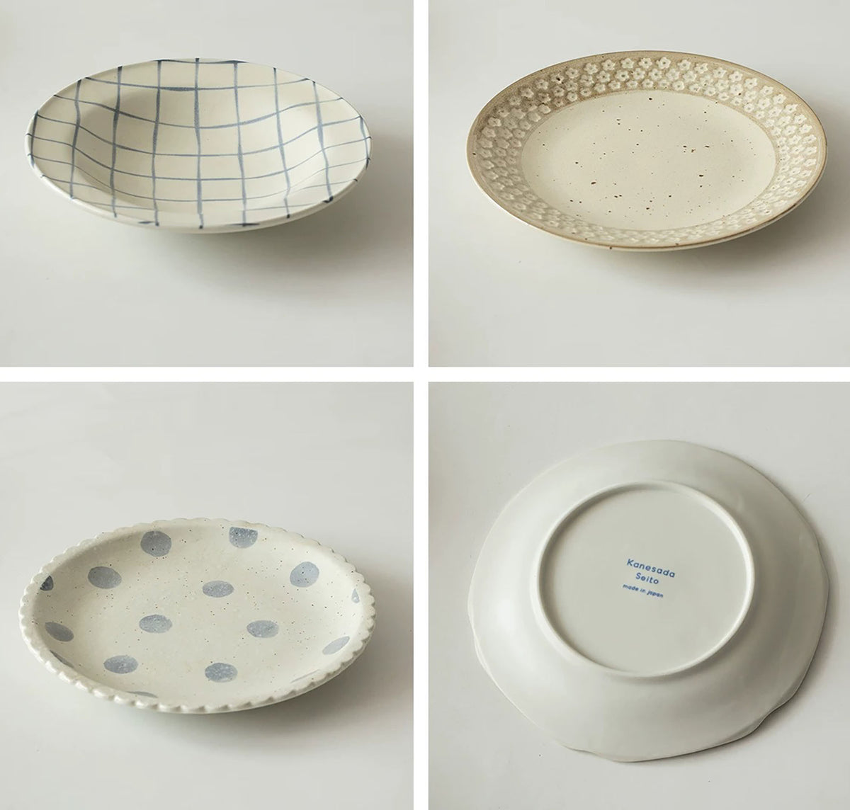 Assiette japonaise Mino-yaki en céramique aux motifs rétro