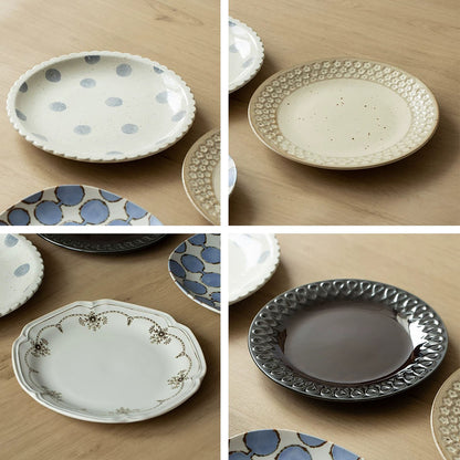 Assiette japonaise Mino-yaki en céramique aux motifs rétro
