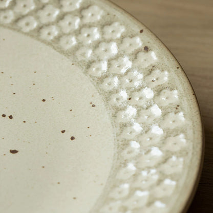 Assiette japonaise Mino-yaki en céramique aux motifs rétro