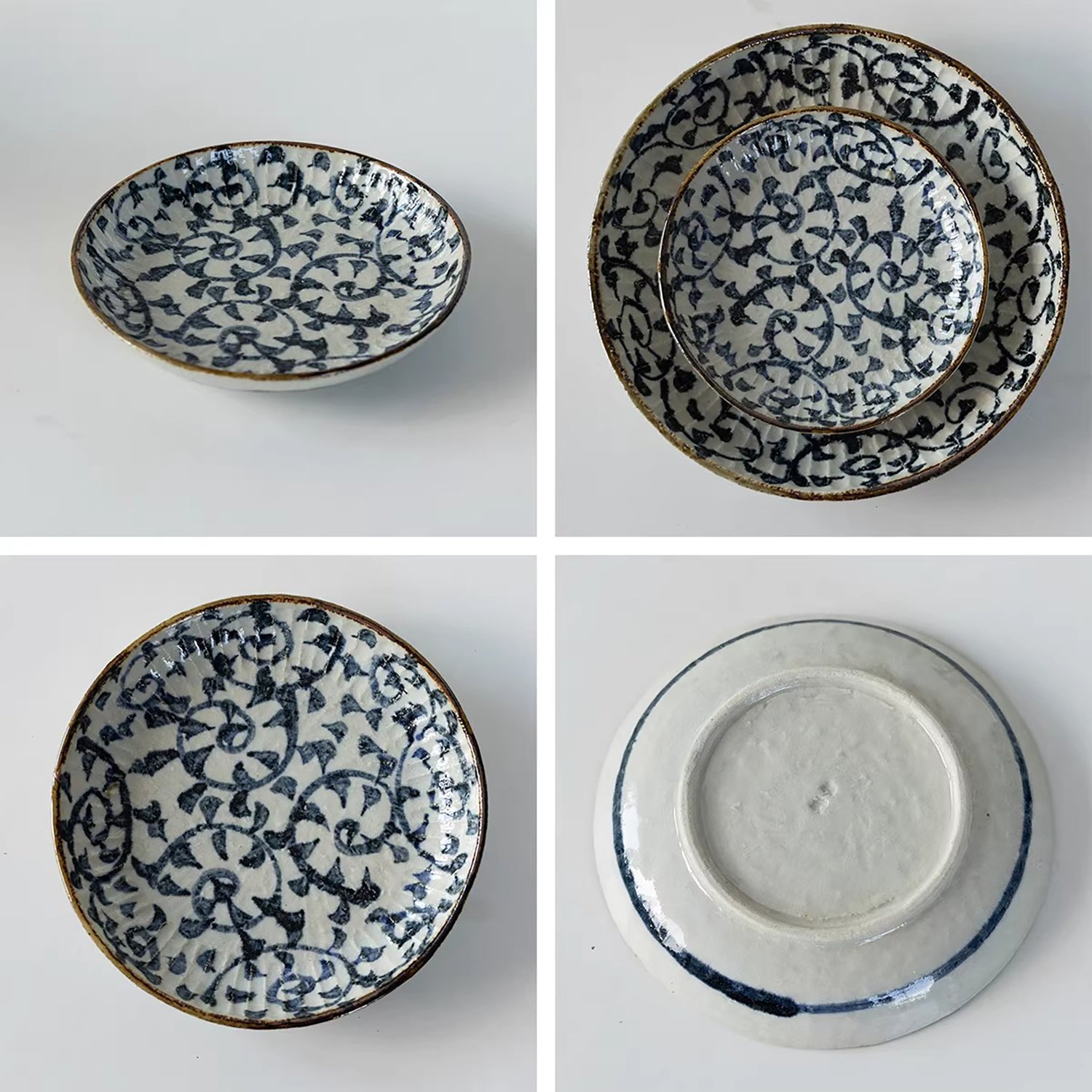 Assiette Minoyaki motif Tako Karakusa