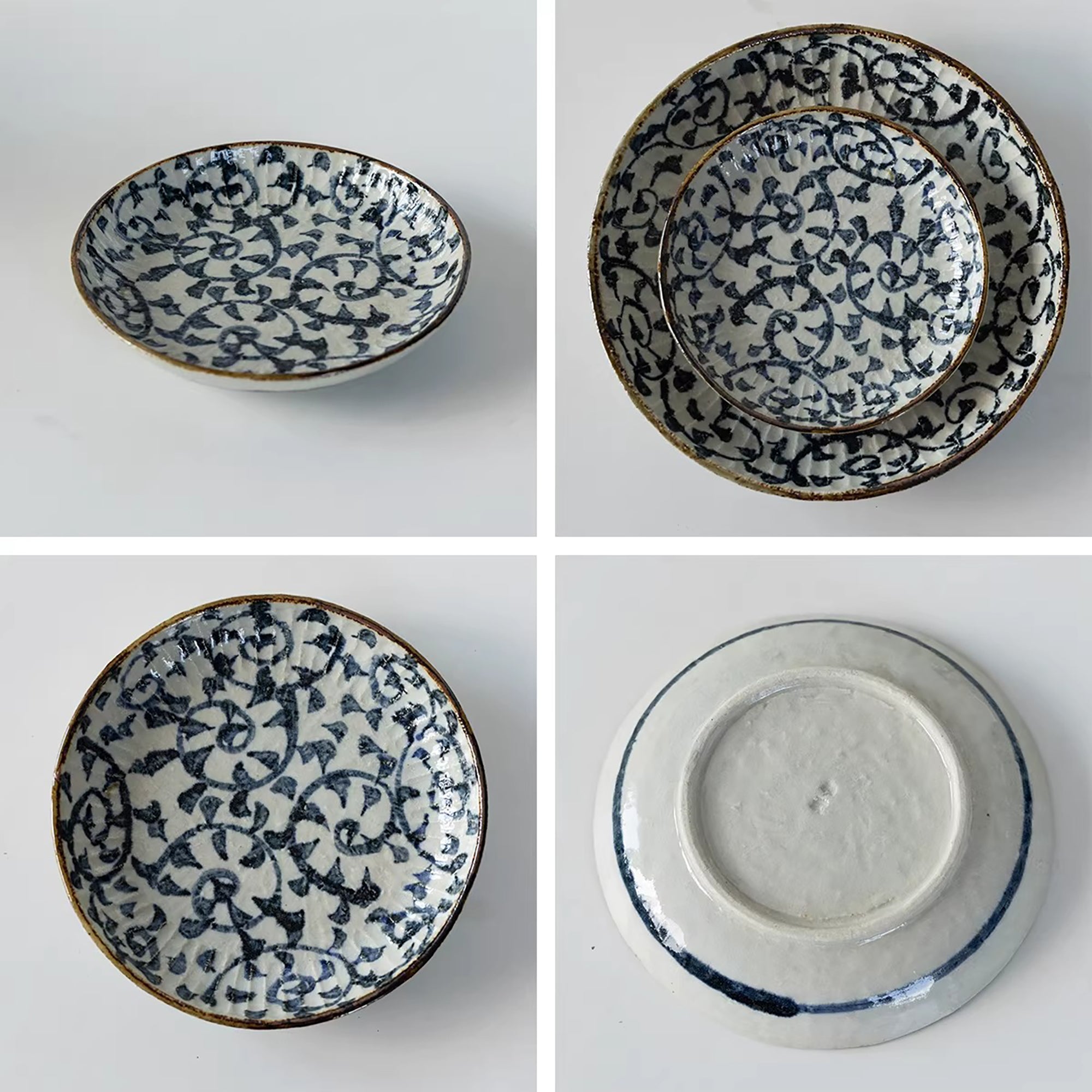 Assiette Minoyaki motif Tako Karakusa