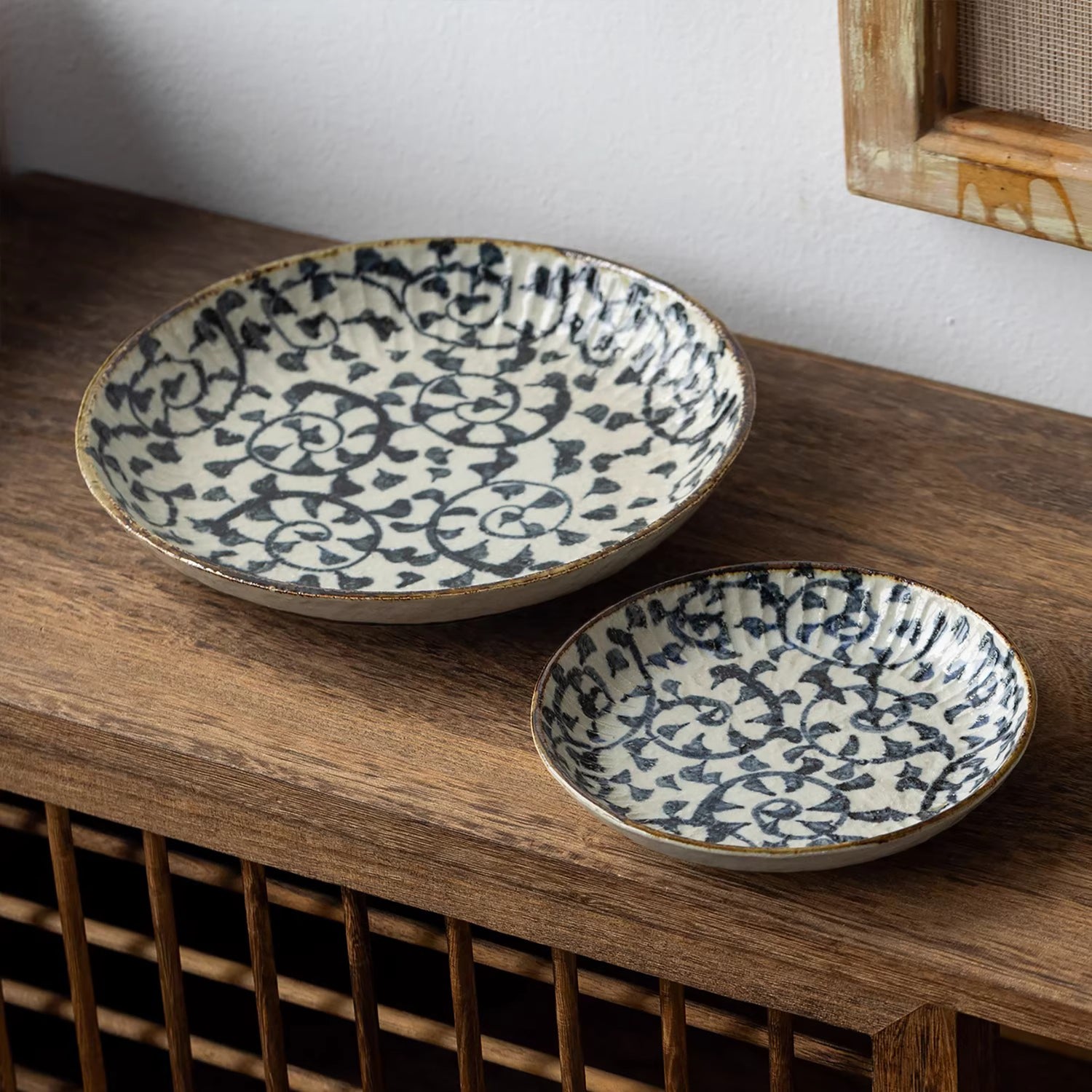 Assiette Minoyaki motif Tako Karakusa