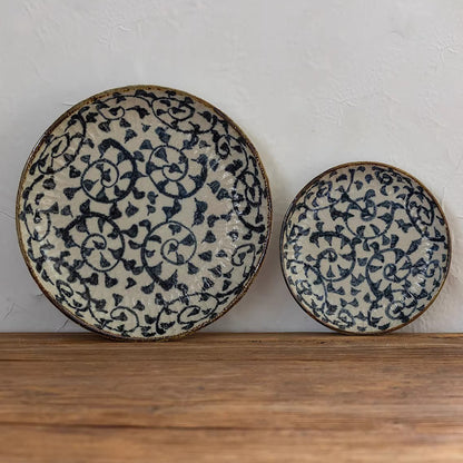 Assiette Minoyaki motif Tako Karakusa