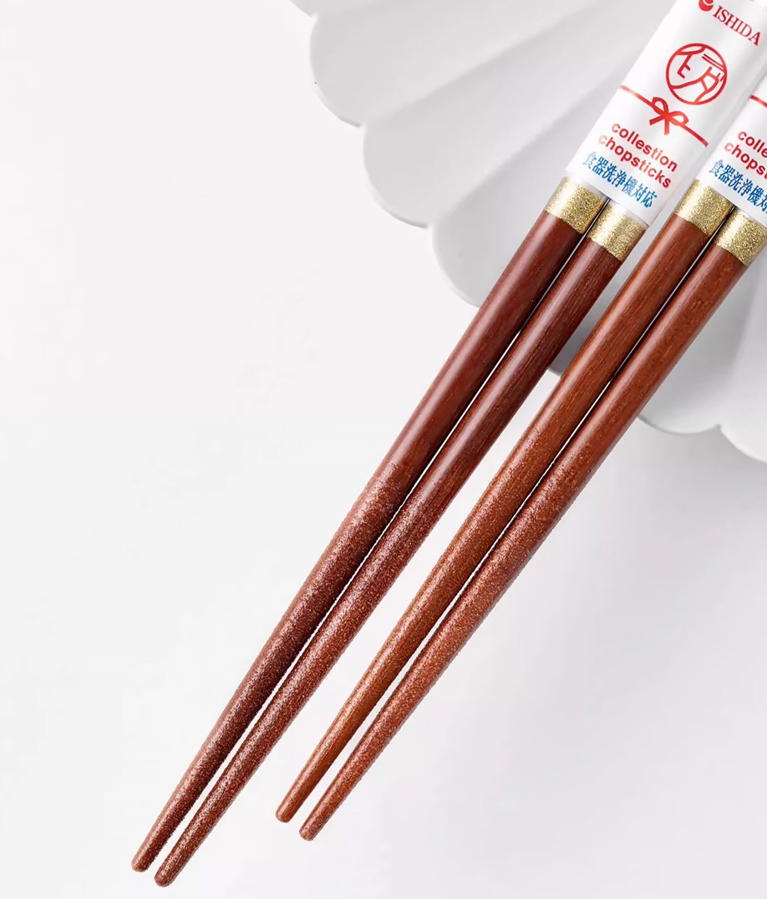 Baguettes Ishida en bois naturel avec coffret cadeau