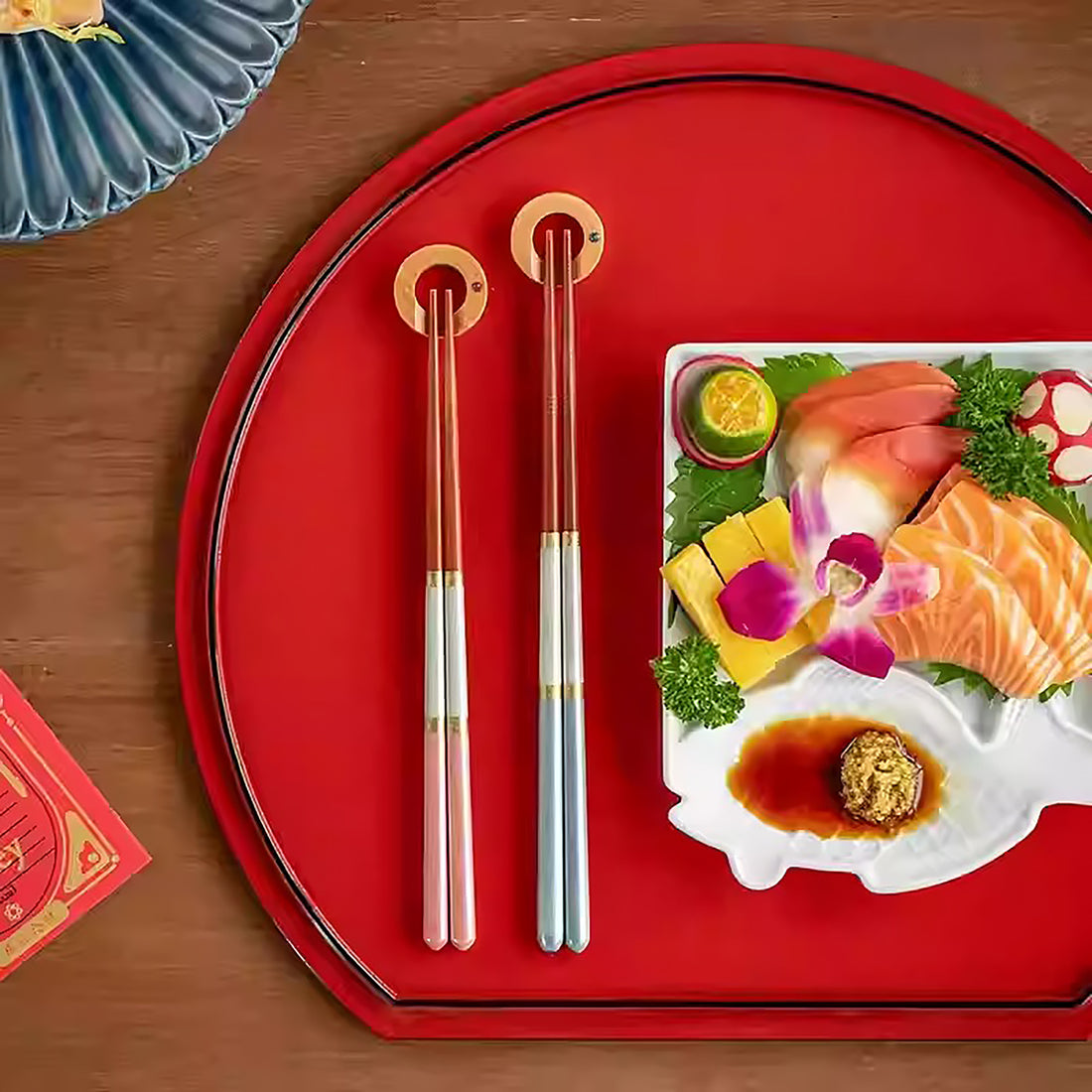 Baguettes Ishida en bois naturel avec coffret cadeau