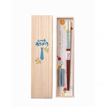 Baguettes Ishida en bois naturel avec coffret cadeau