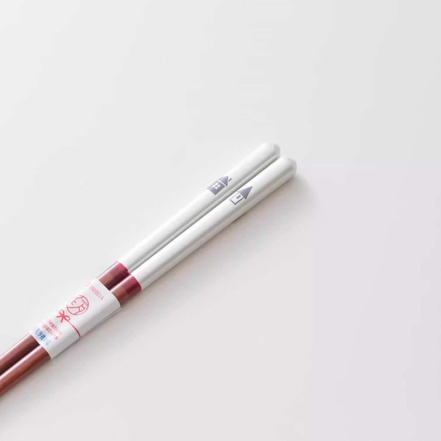 Baguettes en bois naturel Ishida avec Thème “Happy life”