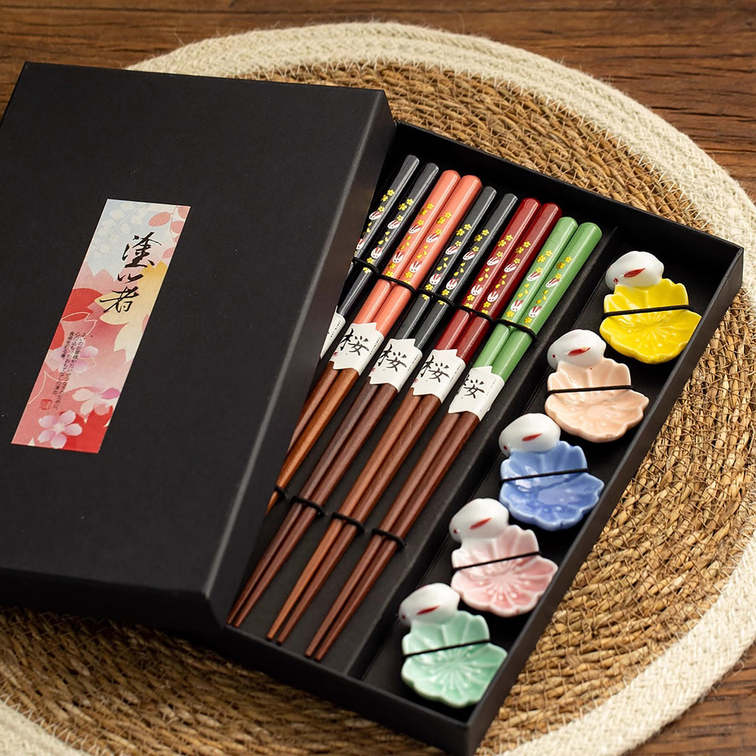 Coffret de 5 baguettes en bois naturel Tanaka avec pose de baguette