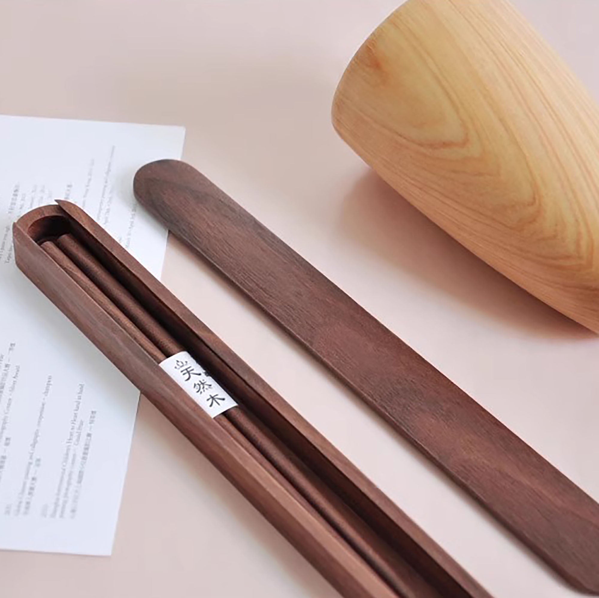 Baguettes portable avec sa boîte en bois style japonais