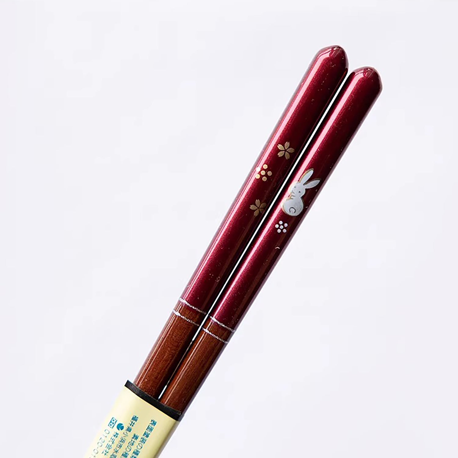 Baguettes japonaises en bois naturel rouge nacré motif zodiac
