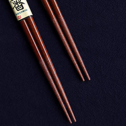 Baguettes japonaises en bois naturel rouge nacré motif zodiac