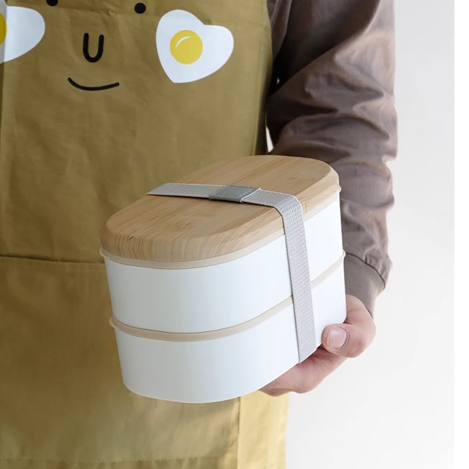 Boîte à bento minimaliste avec couvercle en bois