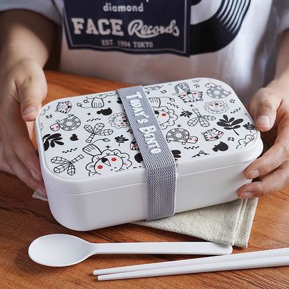 Boîte à Bento avec mignon illustrations