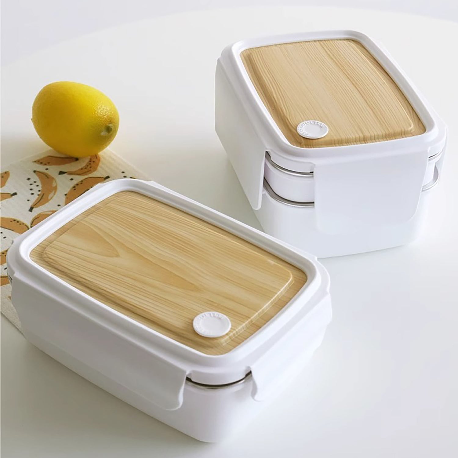 Boîte à bento minimaliste avec intérieur en acier inoxydable