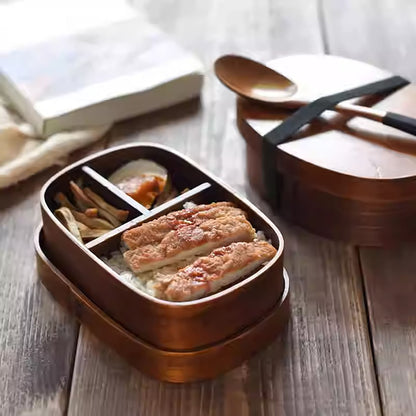 Bento en bois de cèdre avec séparateur