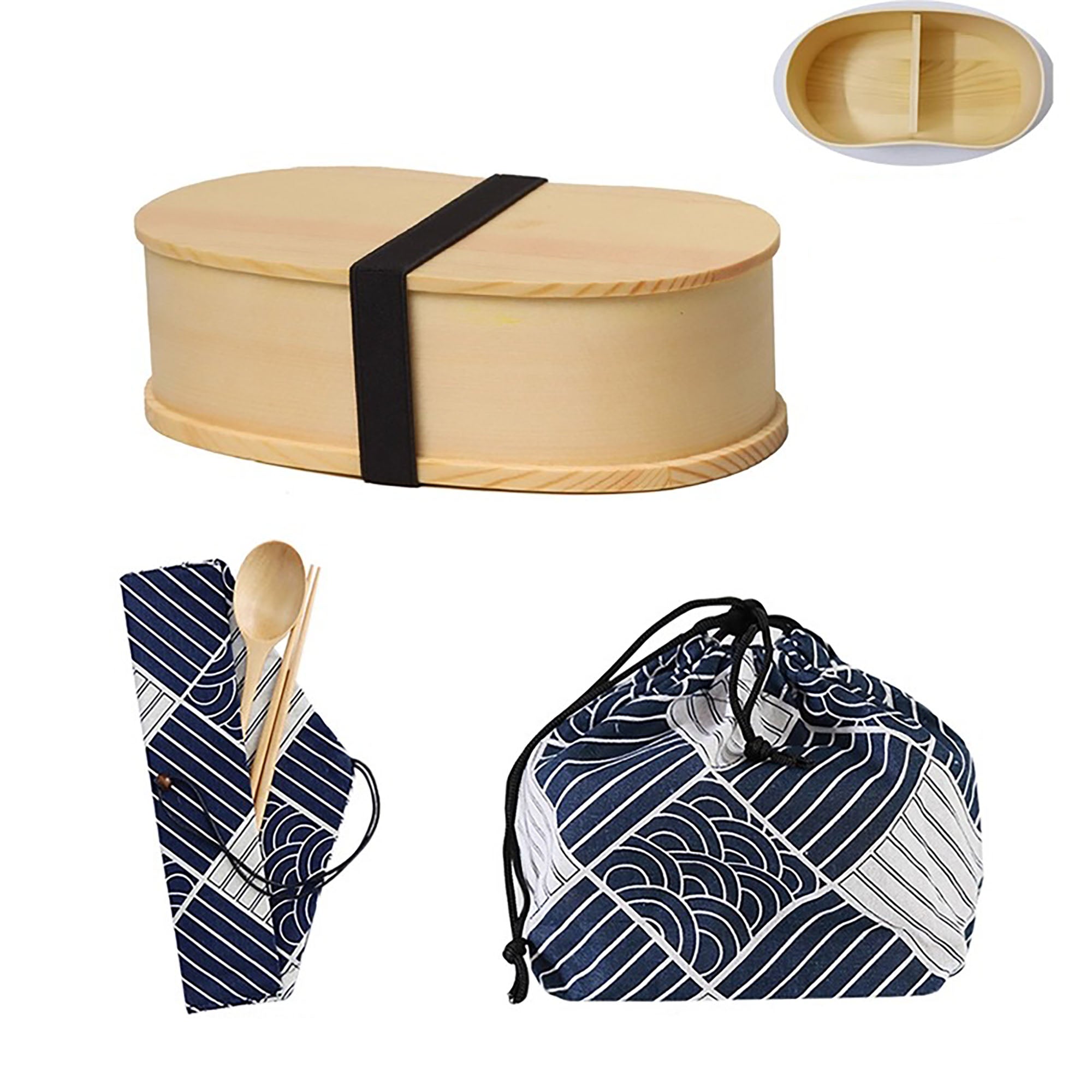 Bento en bois de cèdre avec séparateur