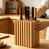 Bloc à couteaux japonais géométrique en bois Hinoki