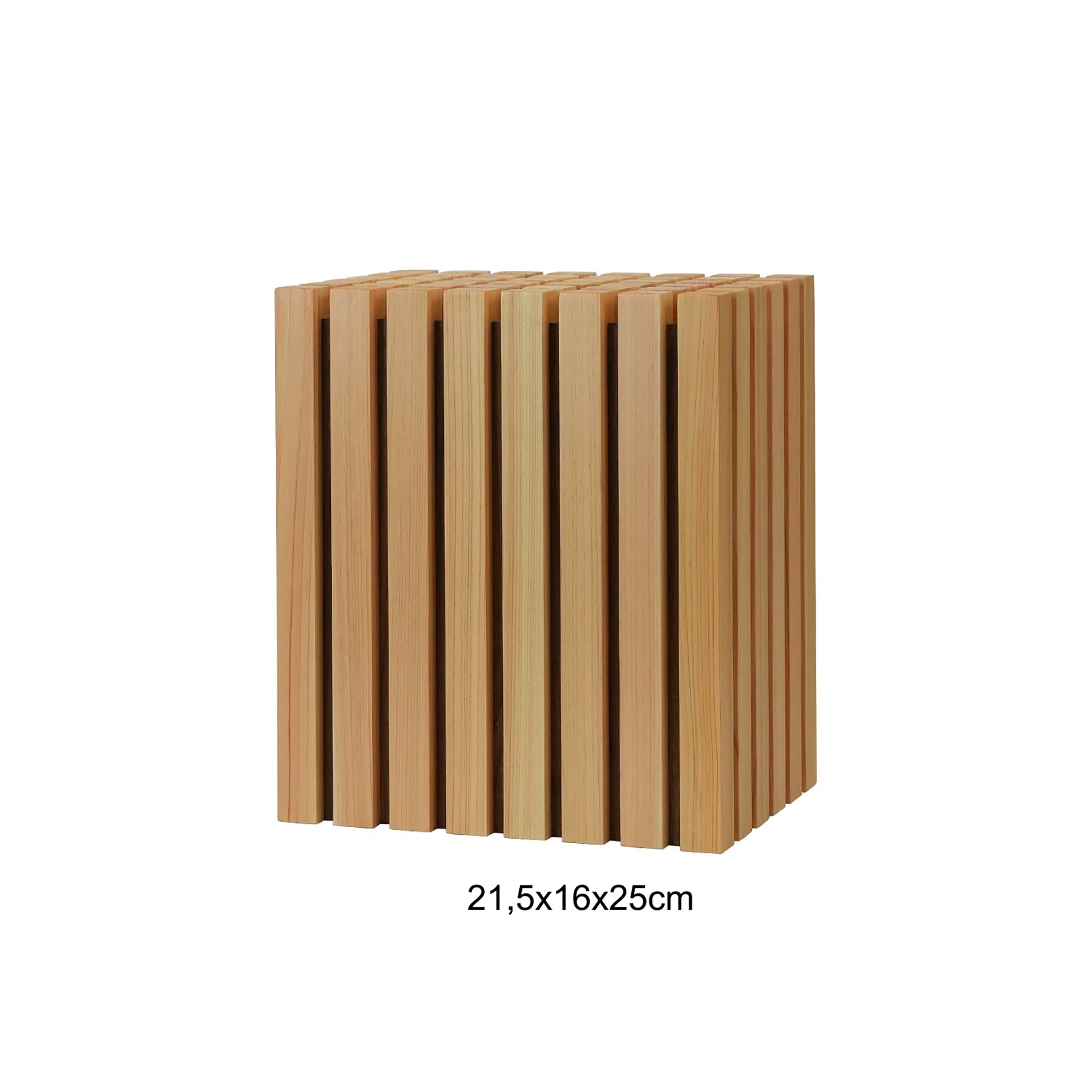 Bloc à couteaux japonais géométrique en bois Hinoki
