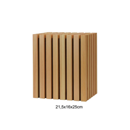 Bloc à couteaux japonais géométrique en bois Hinoki
