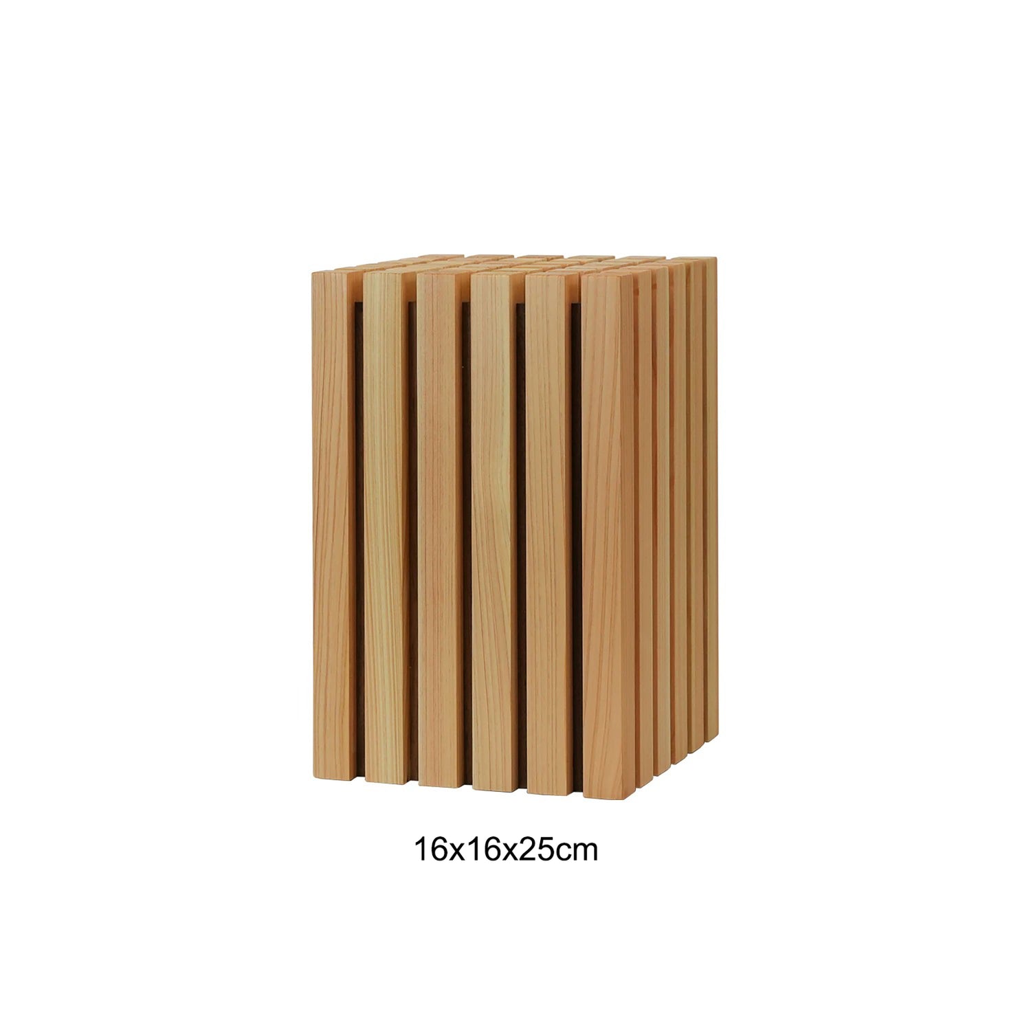 Bloc à couteaux japonais géométrique en bois Hinoki