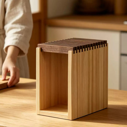 Bloc à couteaux japonais en bois Hinoki 