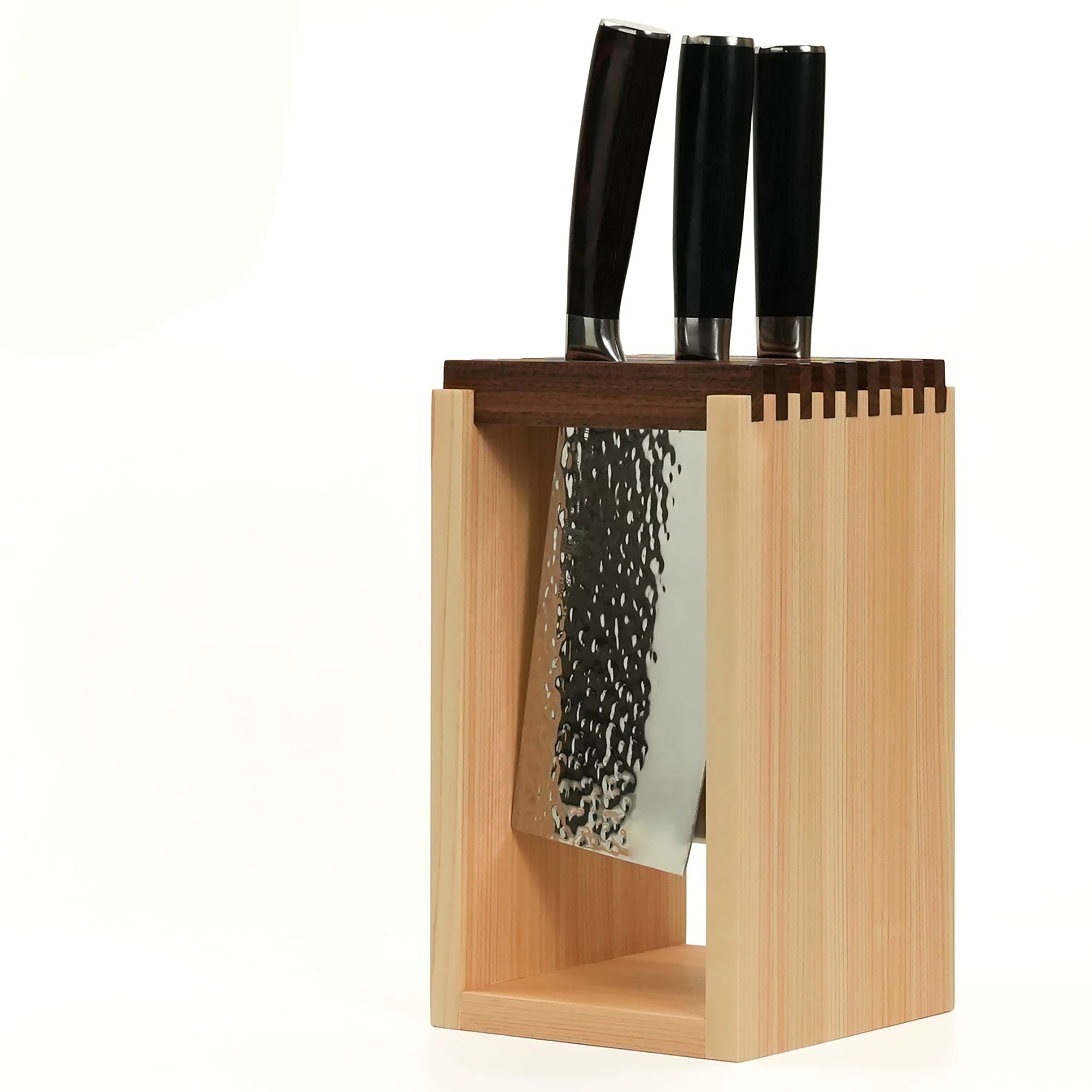 Bloc à couteaux japonais en bois Hinoki 