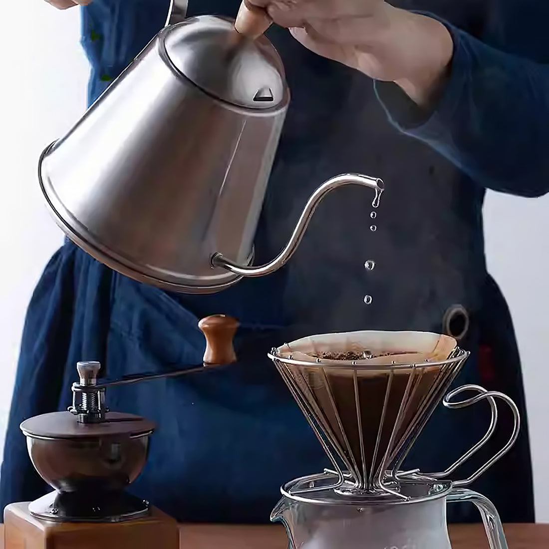 Bouilloire à col de cygne en acier inoxydable