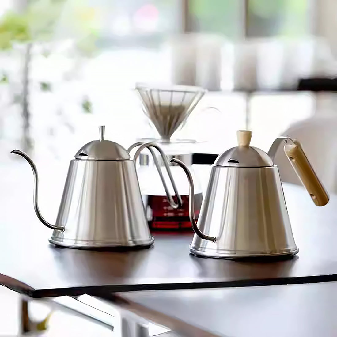 Bouilloire à col de cygne en acier inoxydable