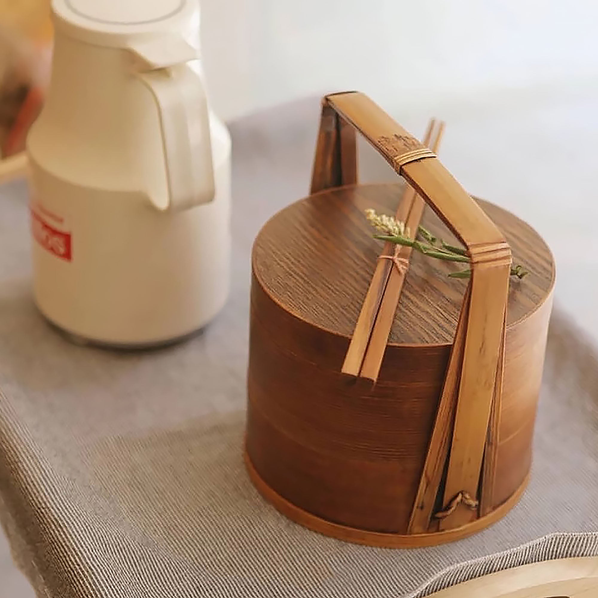 Boîte à snacks rétro chinoise en bois massif