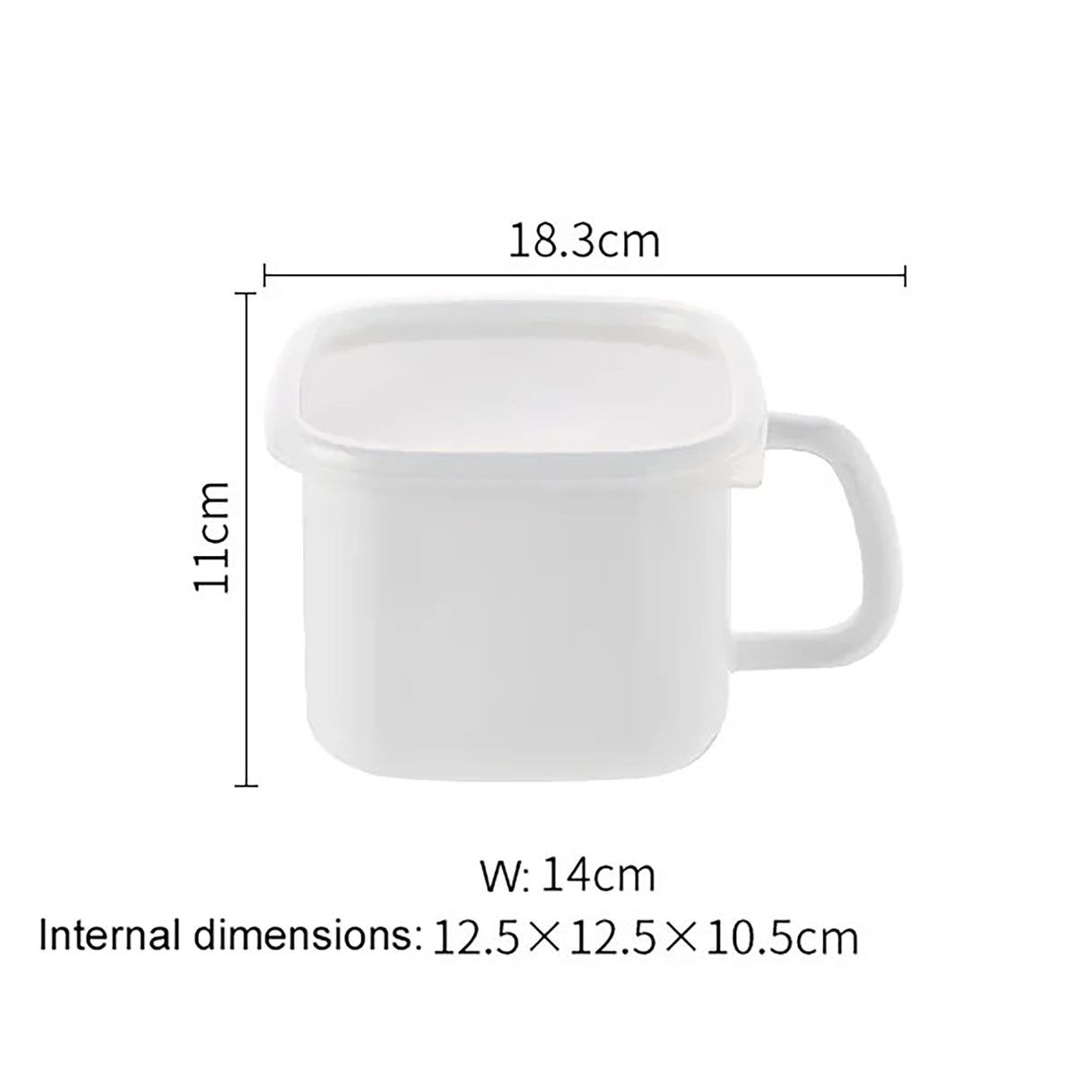 Boîte de conservation Shimoyama en émail blanc avec couvercle