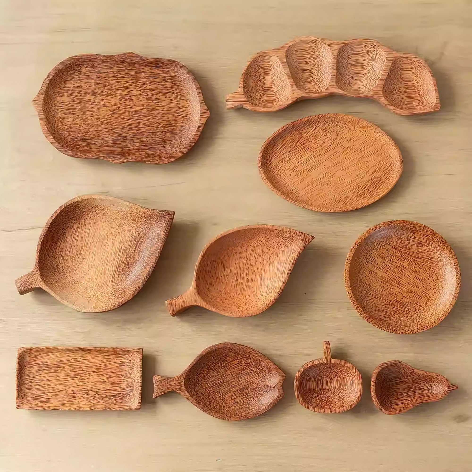 Assiette en bois de coco naturel