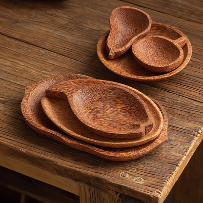 Assiette en bois de coco naturel