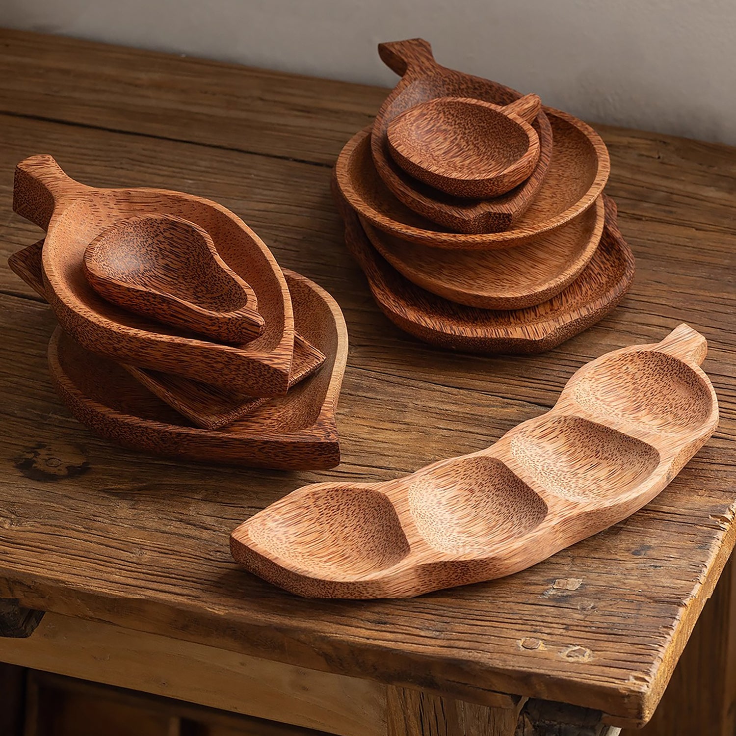 Assiette en bois de coco naturel