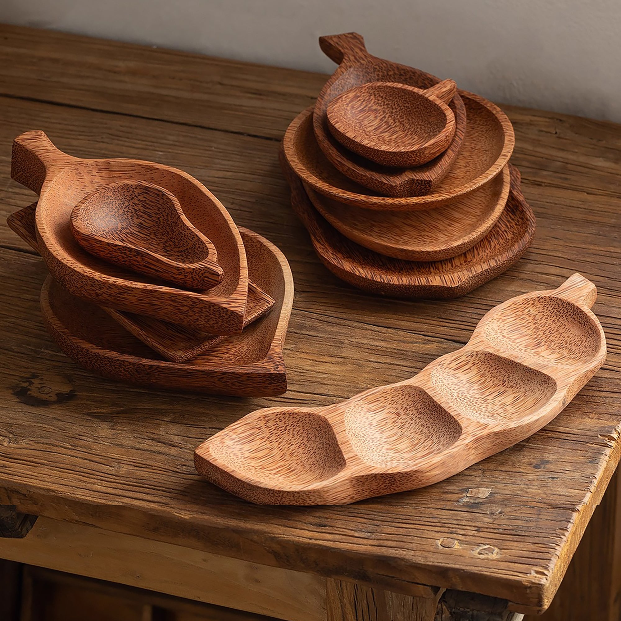 Assiette en bois de coco naturel