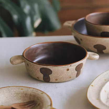 Bol en céramique champignon fait main 